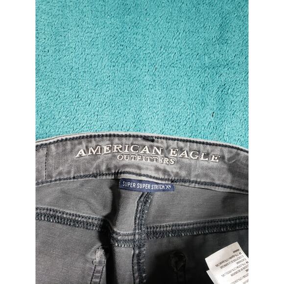 American Eagle Jeans Size 00 Womens Gray Stretch Denim Pants High Rise Jegging - Picture 3 of 14